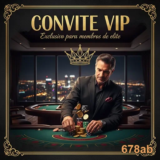 Convite VIP para cassino do site 678ab, chic e sofisticado, com elementos de jogo e glamour.